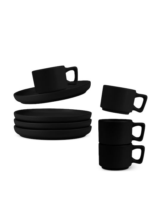 Berlinger Haus Set of Cups Coffee Ceramic Black 100ml 4pcs