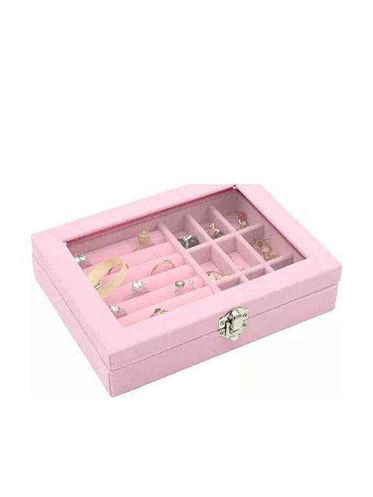 Velvet Jewelry Organization & Storage Box Pink
