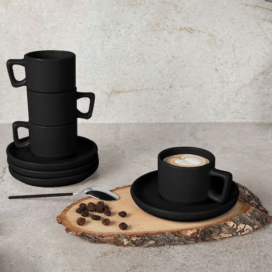 Berlinger Haus Set of Cups Coffee Ceramic Black 100ml 4pcs