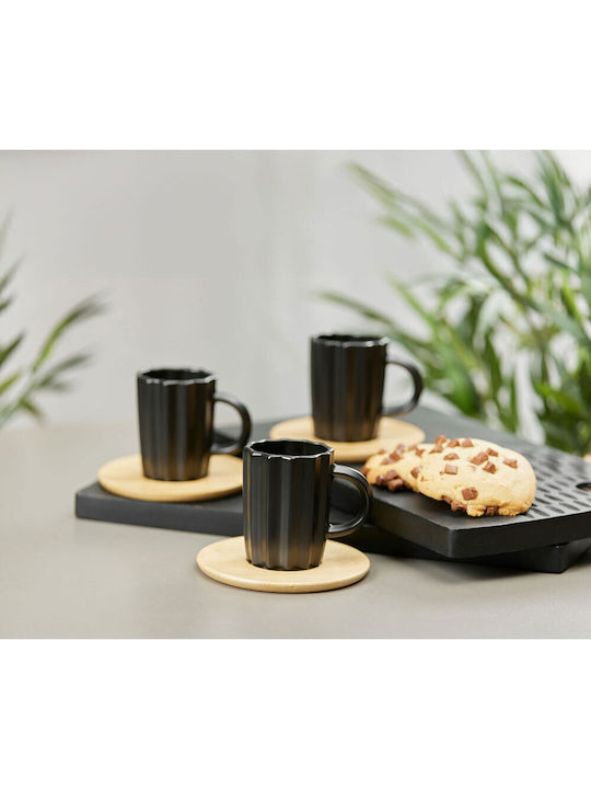 InTheBox Set of Cups Espresso Porcelain Black 6pcs