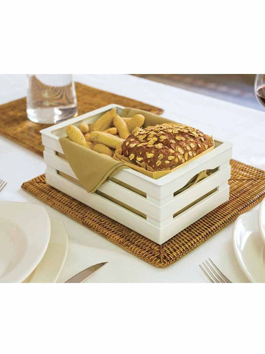 Bama Italia Țesătură Multifuncțională 25x16x10cm Plastic Aspect Lemn Crem Tina Cassettina
