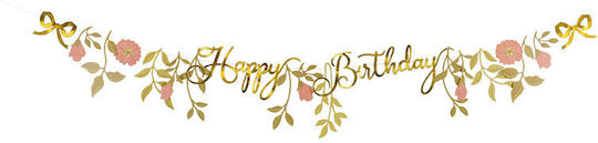 Happy Birthday Girlande Blumen 130 cm