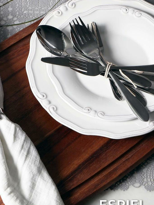 Espiel Tiffany Ceramic Salad Bowl White 26x26x7cm