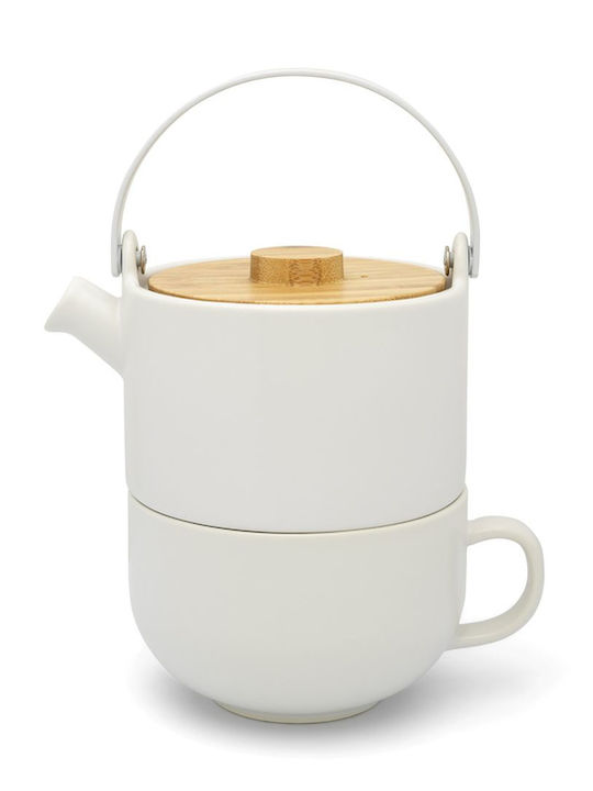 Bredemeijer Umea Tea-for-One Σετ Τσαγιού με Κούπα Μαντεμένιο White 2τμχ
