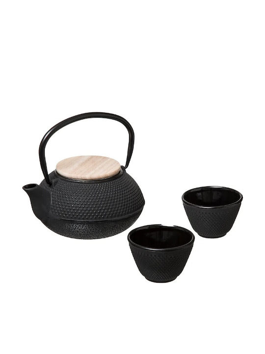 Atmosphera Tea Set with Cup Cast Iron Black 3pcs