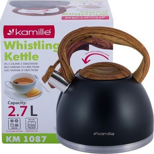Kamille Βραστήρας Ανοξείδωτος Μαύρη 2700ml