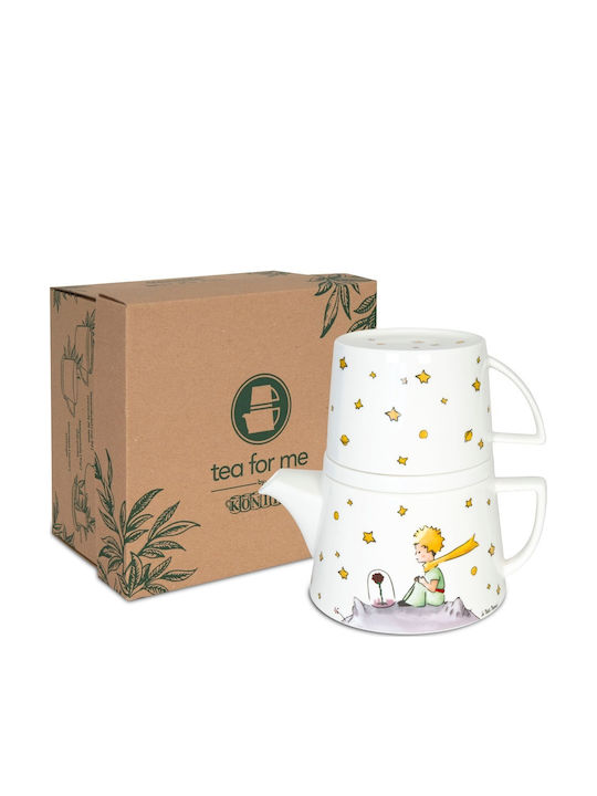 Konitz Teapot with Cup Porcelain White 650ml