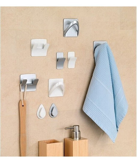 Inofix Metallic 2-Hook Kitchen Hanger with Sticker Silver S7905040