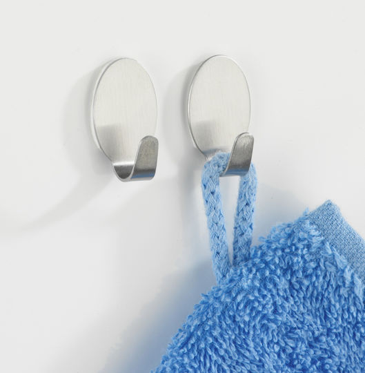 Wenko Midget 4476010100 Κρεμαστράκια με Αυτοκόλλητο Inox Ασημί 4τμχ