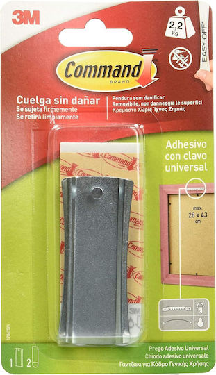 3M Command UU008696922 Gănci de Tablou cu șurub Plastice Argint 1buc