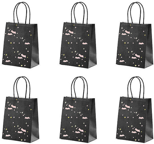 PartyDeco Paper Bag for Gift Pink 14x8x18cm. 6pcs