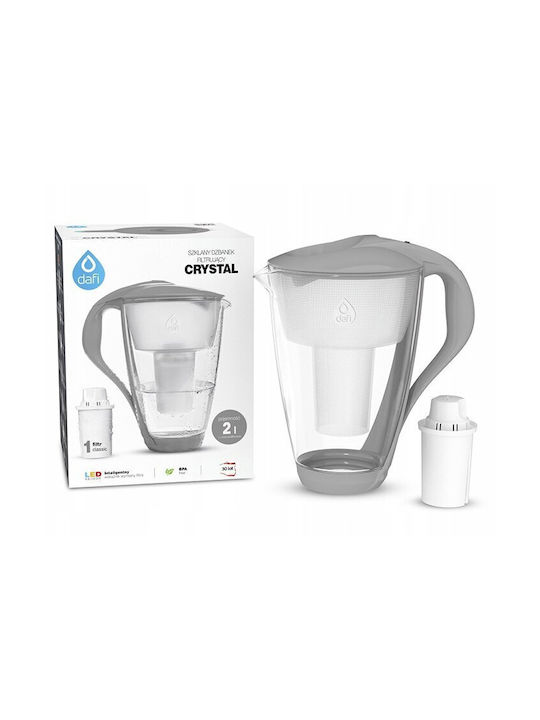 Dafi Crystal Κανάτα Σερβιρίσματος Πλαστική White με Φίλτρο 2000ml