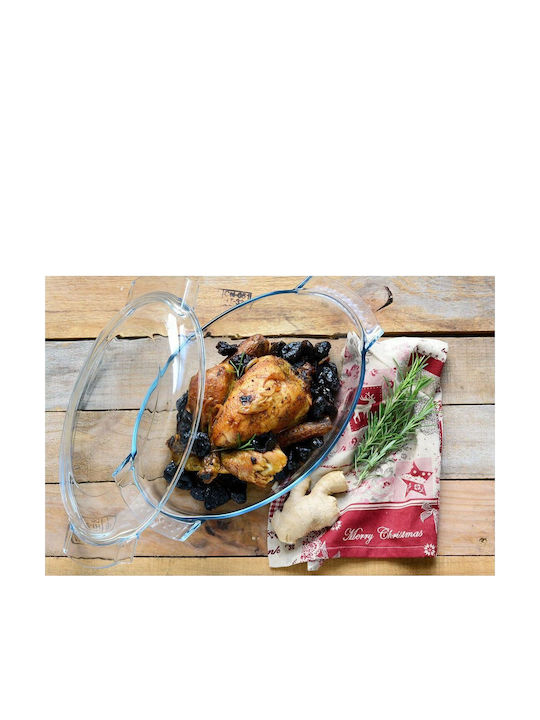 Pyrex Dutch Oven Oval Glass with Glass Lid 38x22cm 1pcs