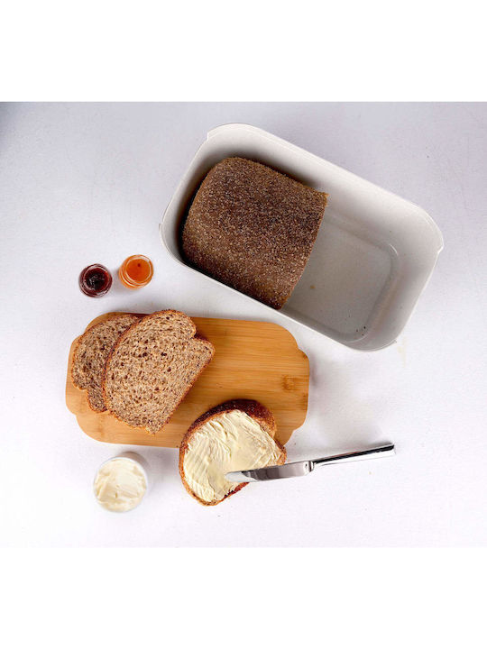 Alpina Appliances Bread Box with Lid Plastic White 33x12x18.5cm