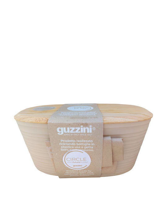 Guzzini Ψωμιέρα με Καπάκι Πλαστική Μπεζ 39.2x19x19cm