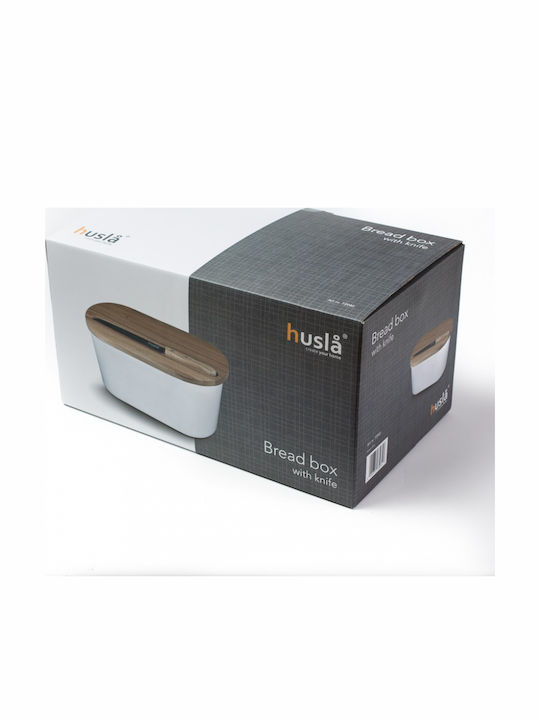 Husla Cutie de pâine Plastic Albă 37.5x21.5cm