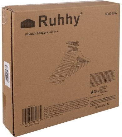 Ruhhy Clothes Hanger Brown 10pcs