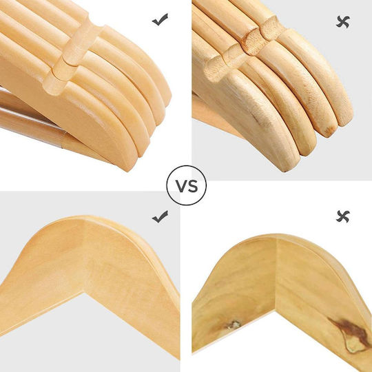 Songmics Wardrobe Hanger for Pants Wooden Beige CRW001N01 20pcs