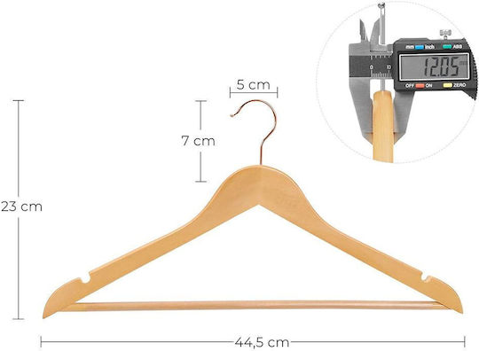 Songmics Wardrobe Hanger for Pants Wooden Beige CRW001N01 20pcs