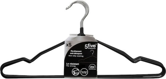 5Five Schrankbügel Klappbar für Hosen Metallisch Schwarz 203122 5Stück