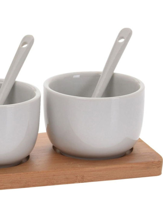 Excellent Houseware Porcelain Dessert Divided Serving Tray with 3 Slots Multicolour Ø6.5cmxY4.5cm 4.5x4.5x4.5cm 7pcs