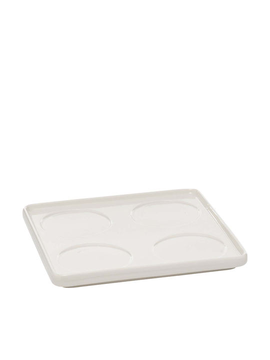 Atmosphera Nora Dessert Tower Stand 4 Slots with Base Made of White Porcelain Ø8xH6.8cm W20xL20xH6.8cm 4 Pieces
