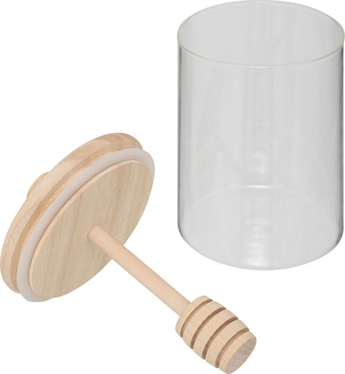 Borcan din sticlă pentru miere 0,4l cu capac și linguriță 8,5x12,5 cm 5five Borcan din sticlă pentru miere 0,4l cu capac și linguriță 8,5x12,5 cm 5five