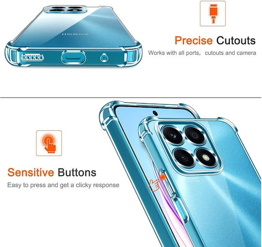 Umschlag Rückseite Silikon Transparent (Honor X8a)