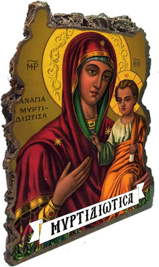 Icoană Fecioara Maria Myrtidiotissa – Icoană de Masă din Piatră Artificială 20cm