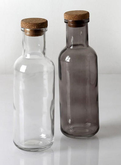 Espiel Flasche Wasser Glas mit Korken Transparent 1000ml