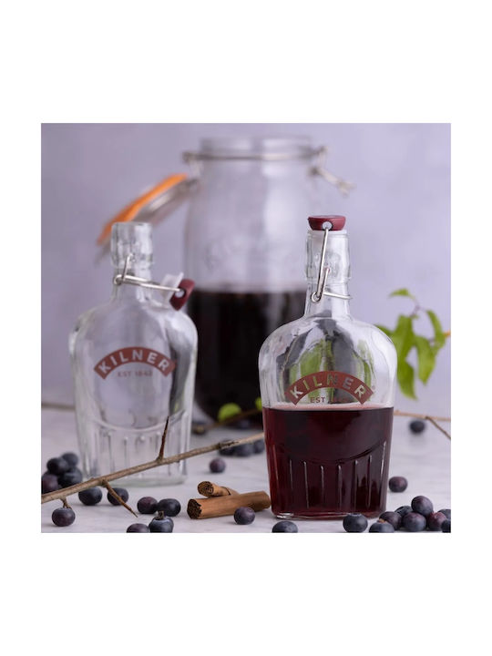 KIlner Μπουκάλι Νερού Γυάλινο με Κλιπ Διάφανο 300ml