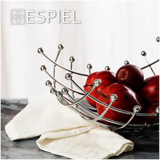 Espiel Φρουτιέρα Μεταλλική Ασημί 45x27x18εκ.