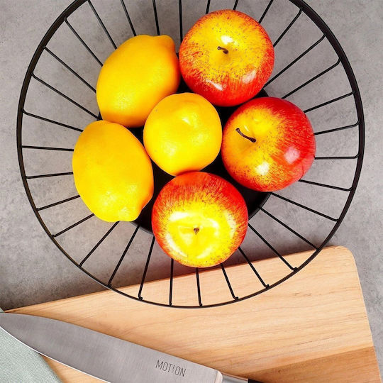 Nava Fruit Bowl Metallic Black 28x28x7.5cm