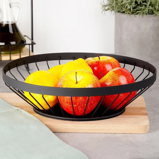 Nava Fruit Bowl Metallic Black 28x28x7.5cm