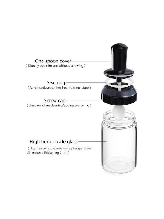 Factory Plastic Tabletop Rotating Spice Rack Black 6pcs