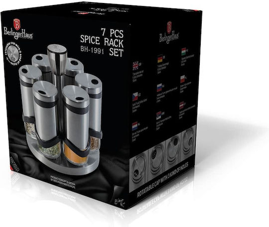 Berlinger Haus Inox Tabletop Rotating Spice Rack Silver 7pcs