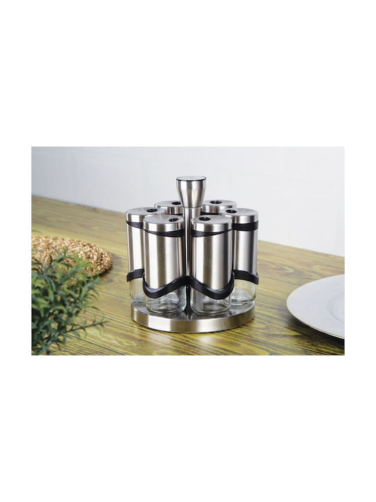 Berlinger Haus Inox Tabletop Rotating Spice Rack Silver 7pcs