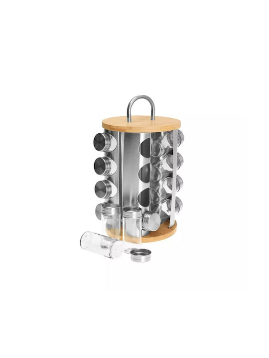Klausberg Bamboo Tabletop Spice Rack with Stand Brown 16pcs
