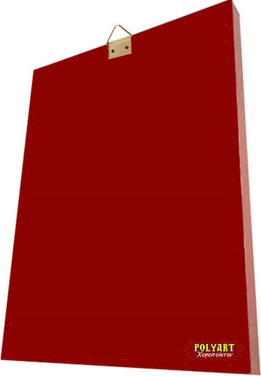 Saint Catherine Classic Byzantine Icon in Terracotta Red 28cm Width