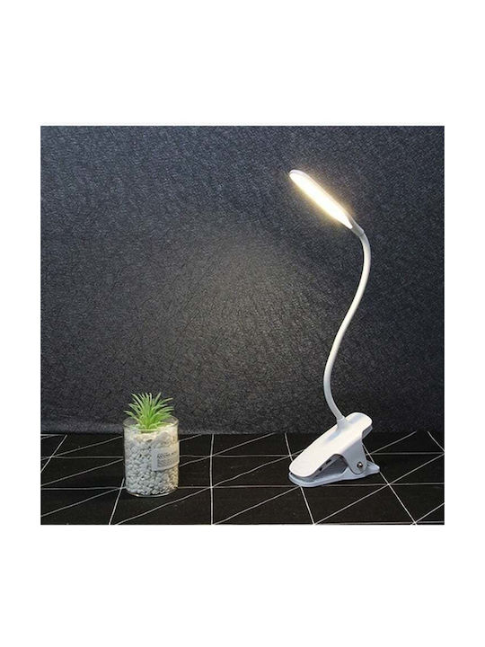 LED Lumină de Birou cu Braț Flexibil în Culoarea Alb