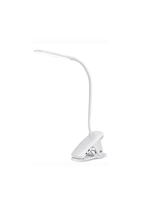 LED Lumină de Birou cu Braț Flexibil în Culoarea Alb