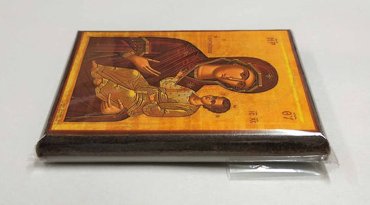 Holy Mary Christ the Teacher Iberian Icon with Frame Category Paper Krn No 00 Dimensions 6.5cm x 9.5cm Wooden MDF S&k Byzantine Icons
