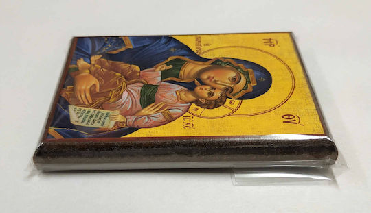 Holy Mary Christ the Sweetly Kissing Comfort Icon with Frame Category Paper Krn No 00 Dimensions 6.5cm X 9.5cm Wooden MDF S&k Byzantine Icons