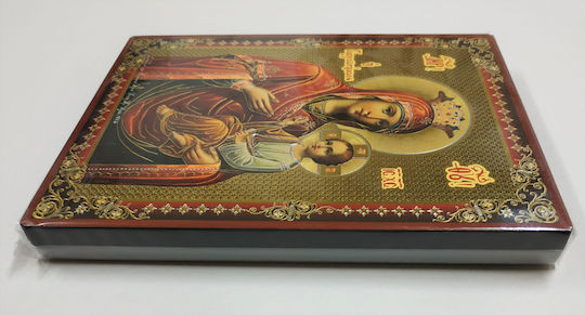 Holy Mary Christ Guide Gorgoipikoos Icon Flat Gold-plated Category Paper Xkl No 1 Dimensions 14.0cm X 20.0cm Wooden MDF S&k Byzantine Icons