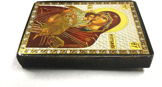 Holy Mary Christ the Sweet-Kissing Icon Flat Gold-Edged Category Paper Xkl No 000 Dimensions 4.5cm x 6.0cm Wooden MDF S&k Byzantine Icons