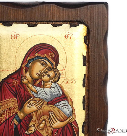 Παναγία Γλυκοφιλούσα Ξύλινη Εικόνα 16x13cm