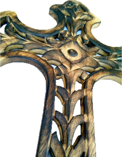 Holzgeschnitzter Kreuz R15 31x23 cm