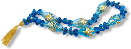 Turquoise Glass Bead Tabletop Decor with Blown Glass Beads ± 60cm