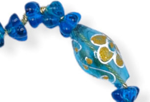 Turquoise Glass Bead Tabletop Decor with Blown Glass Beads ± 60cm
