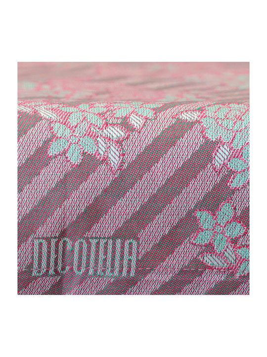 Decotelia Tischdecke Kariert 150x150 Rossabaroco Rosa-Grau Beidseitig